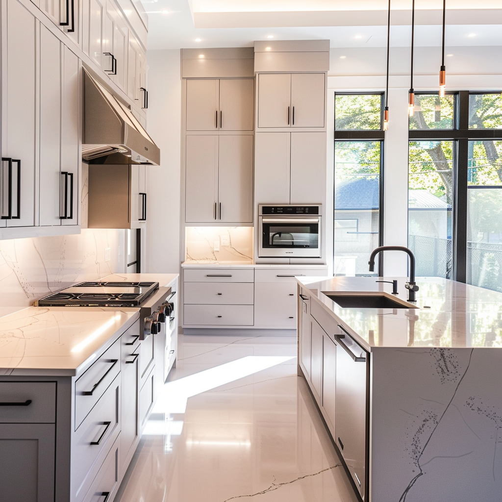 Custom kitchen cabinets in a bright modern design